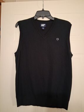 Lands' End Men’s Black V-Neck Sweater Vest